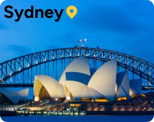 Sydney Opera House at dusk Sydney Australia